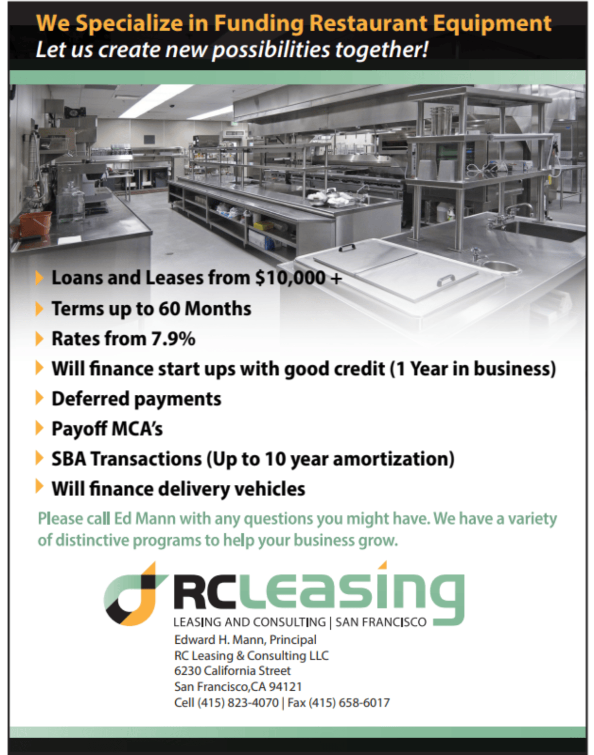 Image showcasing Kitchen Equipment Leasing – Silverline